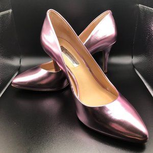 INC International Concepts Metallic Pink Patent Leather Pumps Size 7.5 Wide